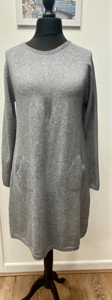 Sugar Babe Round Neck Knitted Pocket Dress One Size Assorted Colours