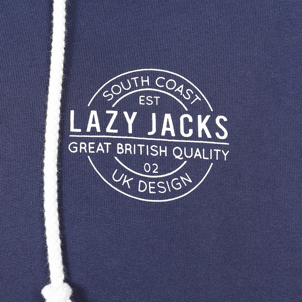 Lazy Jacks Mens Printed Hooded Sweatshirt LJ21 Marine
