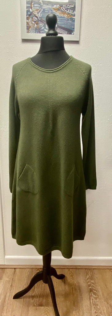 Sugar Babe Round Neck Knitted Pocket Dress One Size Assorted Colours