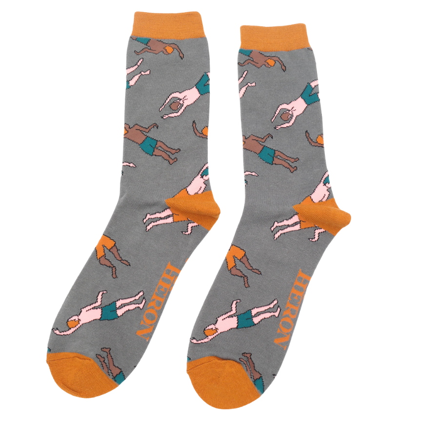 Mr Heron Mens Bamboo Socks - Swimmers Grey