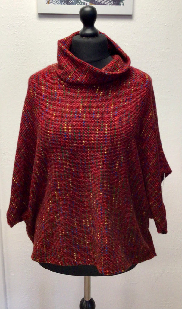 Rainbow Fleck Soft Knit Poncho One Size Assorted Colours