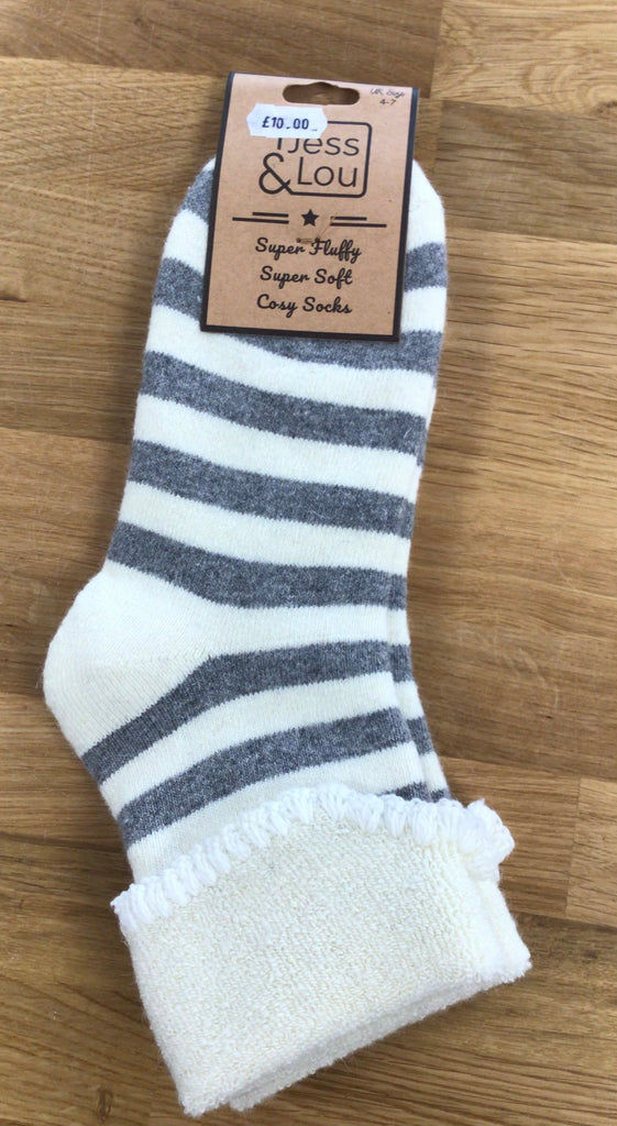 Jess&Lou Ladies Cosy Cuff Socks Assorted Colours