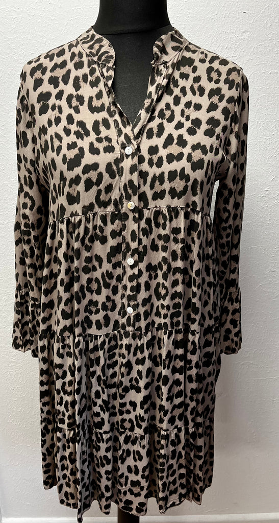 Made in Italy Leopard/Zebra print Tiered Dress One Size 10-14