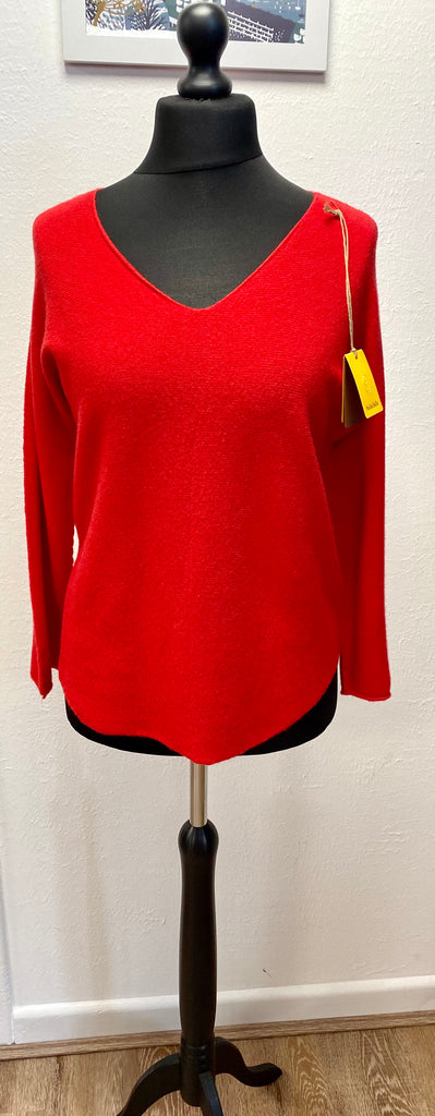 Sugar Babe Soft Knit V Neck Seam Sleeve Jumper One size 8-16