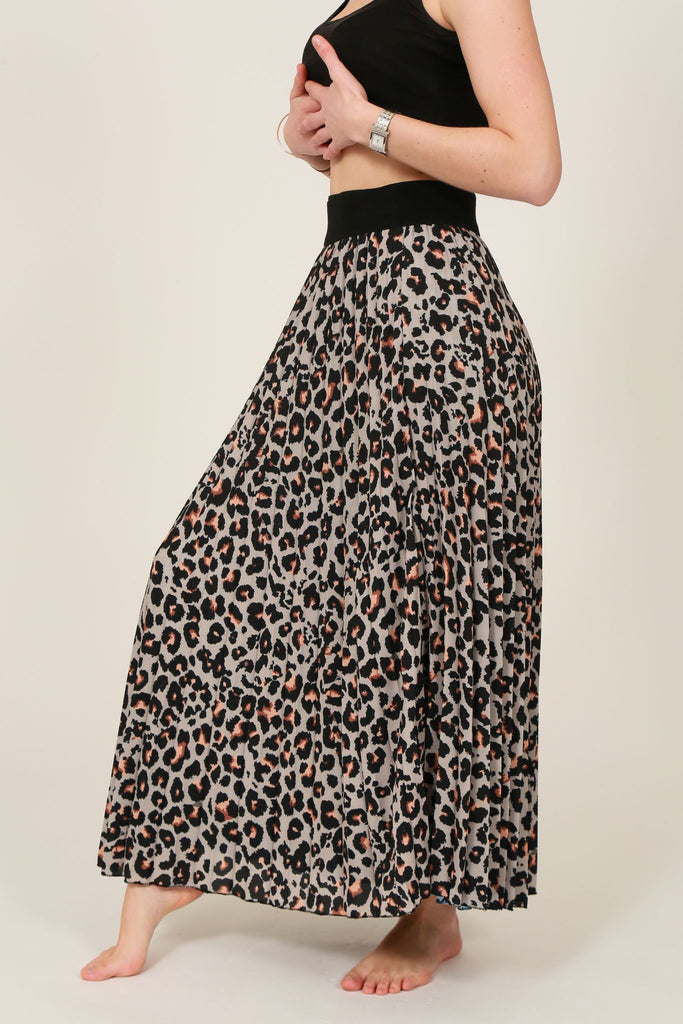 Pleated Leopard Skirts Assorted Colours