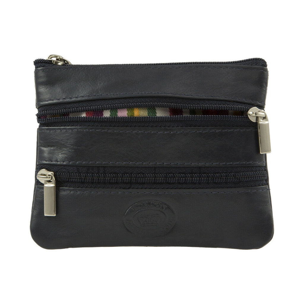 Leather Zip Coin Purse 1059 London Leathergoods Assorted Colours